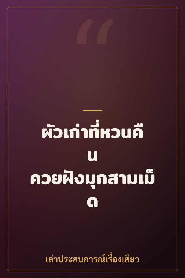 ผัวเก่าที่หวนคืน ควยฝังมุกสามเม็ด