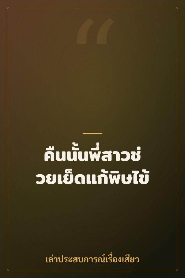 คืนนั้นพี่สาวช่วยเย็ดแก้พิษไข้