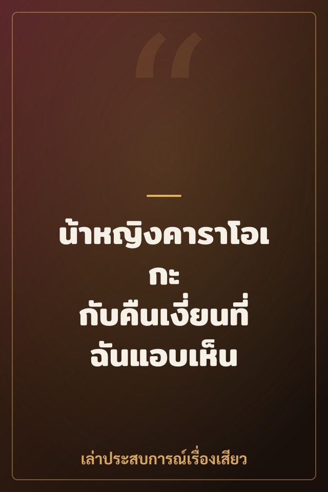 น้าหญิงคาราโอเกะ กับคืนเงี่ยนที่ฉันแอบเห็น