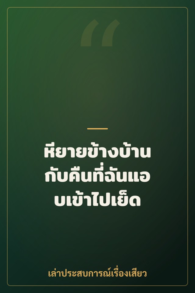 หียายข้างบ้าน กับคืนที่ฉันแอบเข้าไปเย็ด