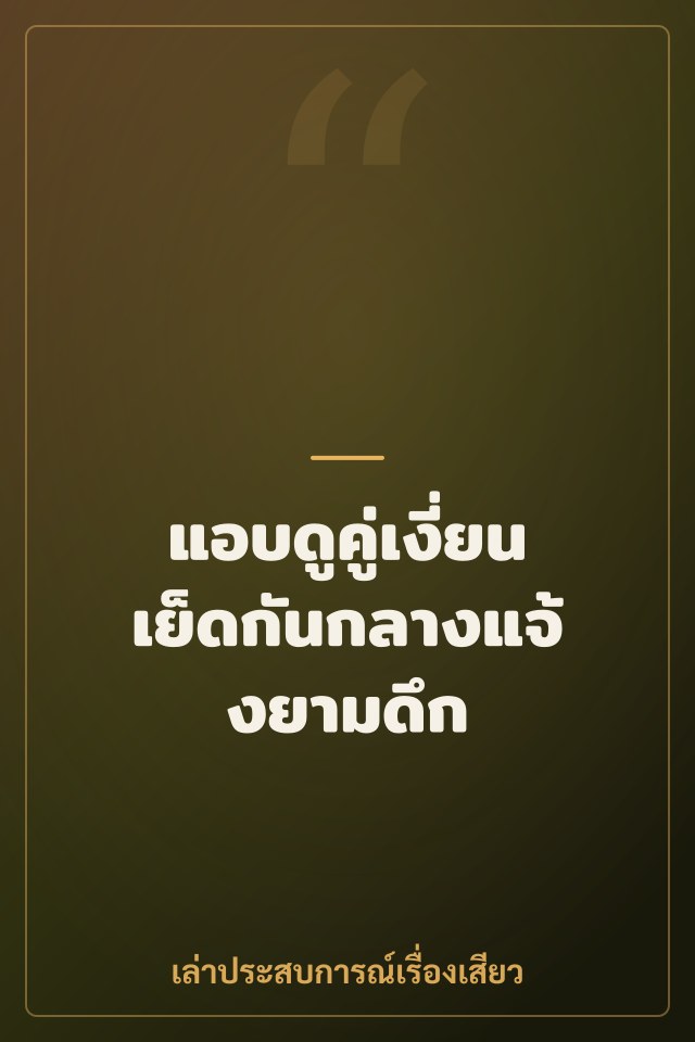 แอบดูคู่เงี่ยนเย็ดกันกลางแจ้งยามดึก